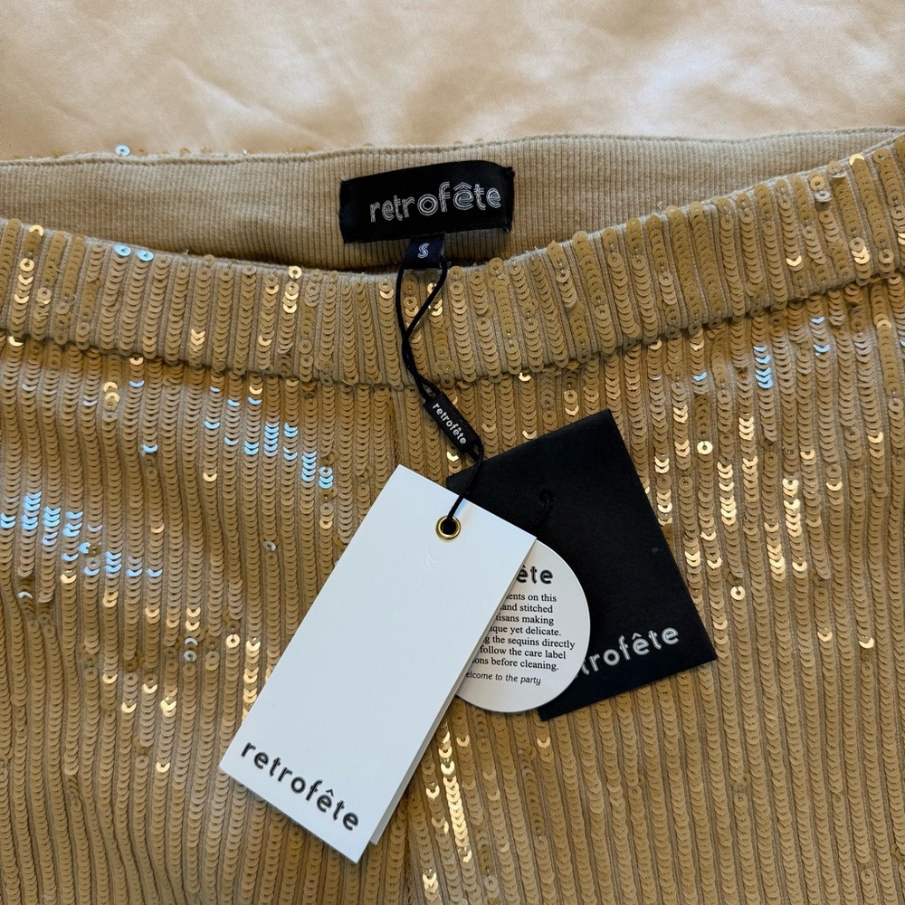 NWT Retrofete Julien Sequin Knit Pant, S - Picture 5 of 9